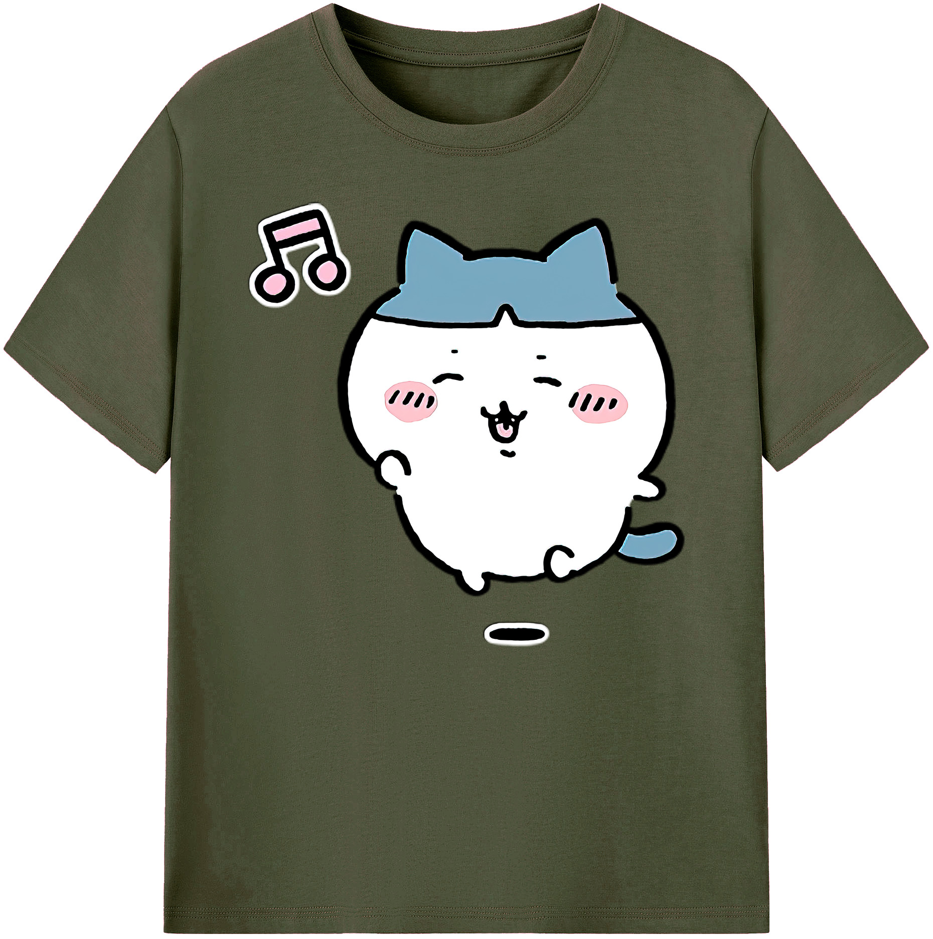 （画像用） ちいかわ ハチワレ Chii-kawa hachiware 綿100％ メンズ半袖Tシャツ｜肌触りやわらか＆通気性